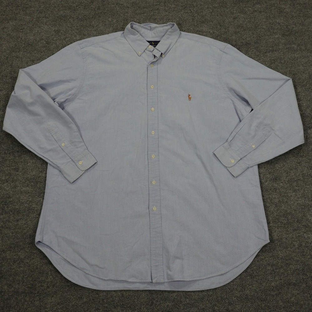 Ralph Lauren Shirt Mens 2XLT Blue Classic Fit Long Sleeve Oxford Button Down